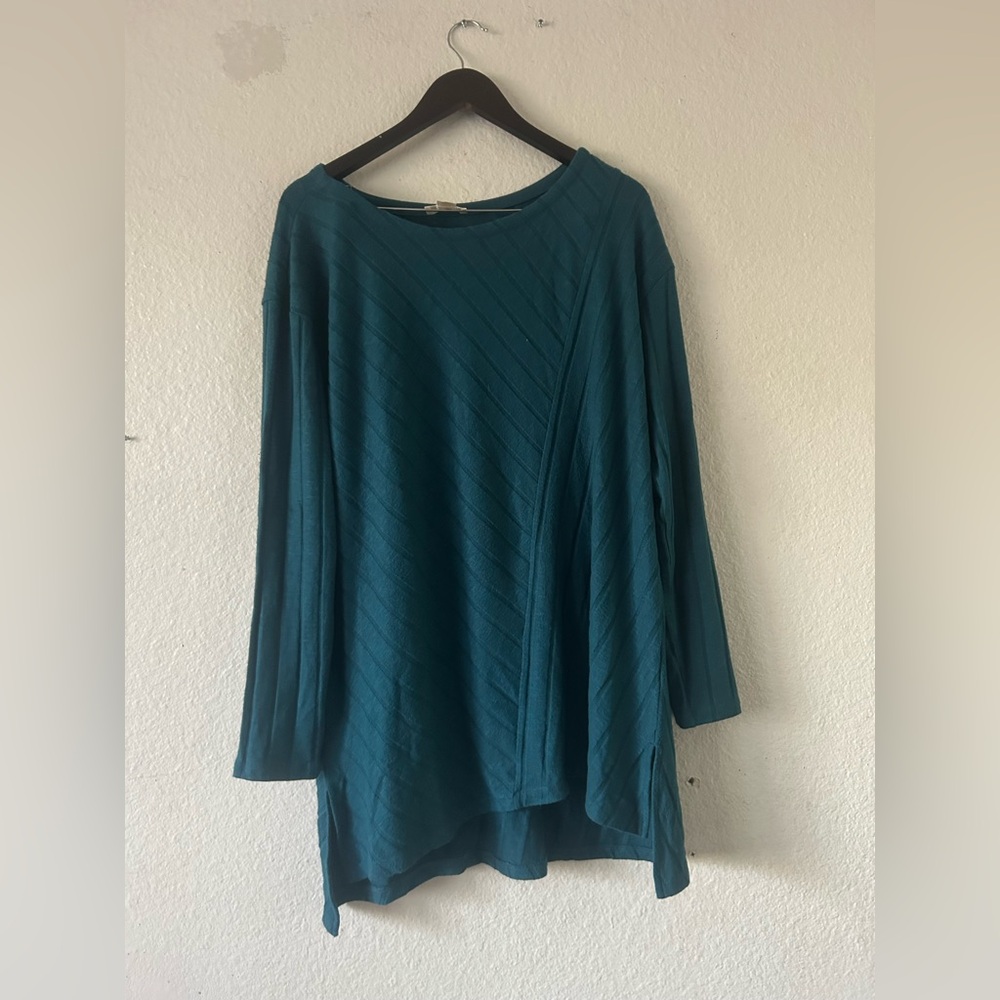 Maeve Teal Devine Tunic Top Long Sleeve XL Relaxed Fall Winter Casual‎ Cozy